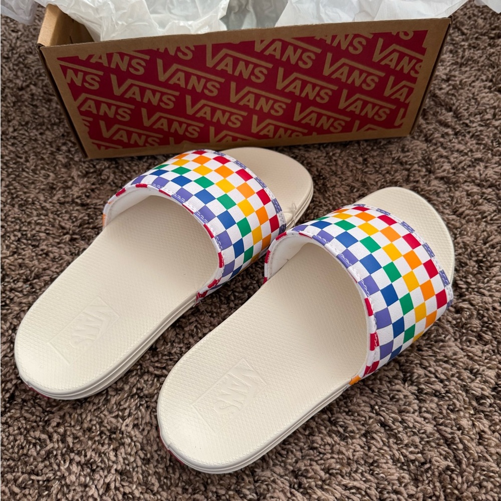 Vans Checkered Slides🌈